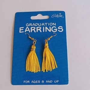 Graduation yellow earrings